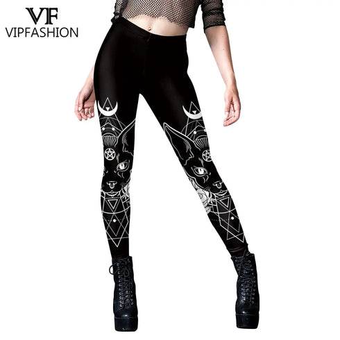 Gothic Steampunk Print Leggings for Women