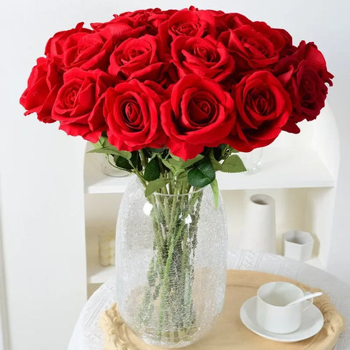 20 Pcs Artificial Velvet Silk Rose Bouquet