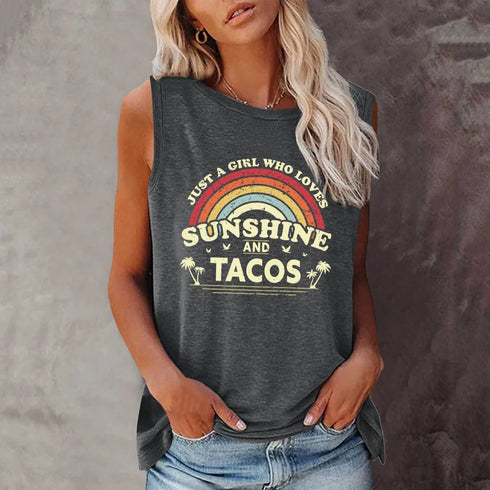 Seeyoushy Just A Girl Who Loves Sunshine Tacos Tank Top