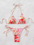 Floral Print Triangle Bikini Set with Brazilian Bottoms