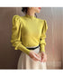 Slim Fit Turtleneck Sweater with Puff Sleeves