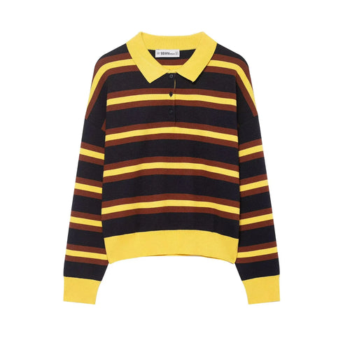 Casual Striped Knitted Pullover Sweater