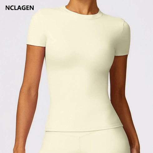 NCLAGEN Women's Short Sleeve Gym Top