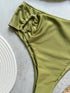 Push Up Bandeau Bikini Set in Olive Green