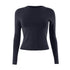 Womens Long Sleeve Bodycon Crop Top - Solid Colours