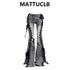 Women’s Flare Jeans with Lace Detail in Grey