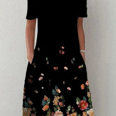 Elegant Floral Print Casual Dress for Women