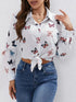 Women's Long-Sleeved Butterfly Print Loose Shirt