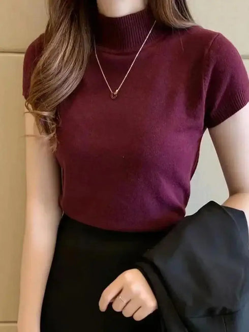 Women's Half-High Neck Casual Jumper Top