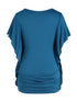 Plus Size Women's Ruffle Sleeve Slant Placket T-shirt