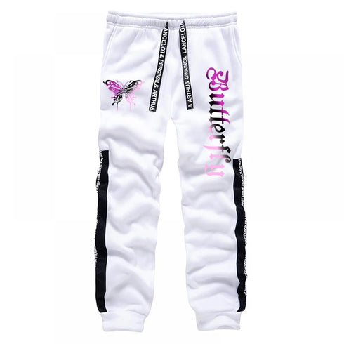 Girls Urban Fashion Hooded Sweatshirt with Butterfly Print