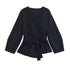 V-Neck Shoulder Pad Knit Blazer for Women