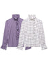 Elegant Ruffled Purple Casual Blouse for Women
