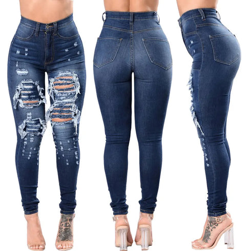 Botvotee Ripped High Waisted Skinny Jeans