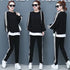 Women's Casual Loungewear Set - Long Sleeve Crop Top & Pants