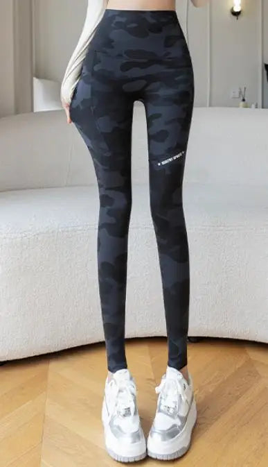 High Waist Camo Leggings with Pockets