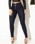 High Waist Slim Fit Denim Trousers
