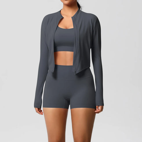 3-Piece Brown Yoga Set for Women