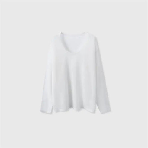 Sexy Sheer Baggy T-shirt for Women 2024 Summer Casual Fashion Loose Pullovers Chic Lazy Solid Color Off Shoulder Top Streetwear