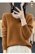 100% Merino Wool V-Neck Pullover Sweater for Women