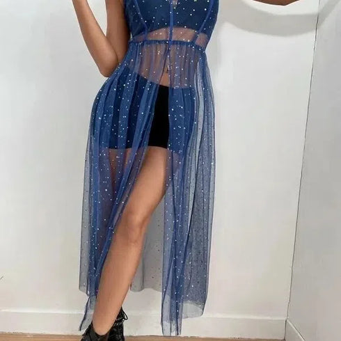 Boho Mesh Maxi Dress for Summer Festivals