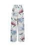 Plus Size Wide Leg Casual Trousers with Print Design