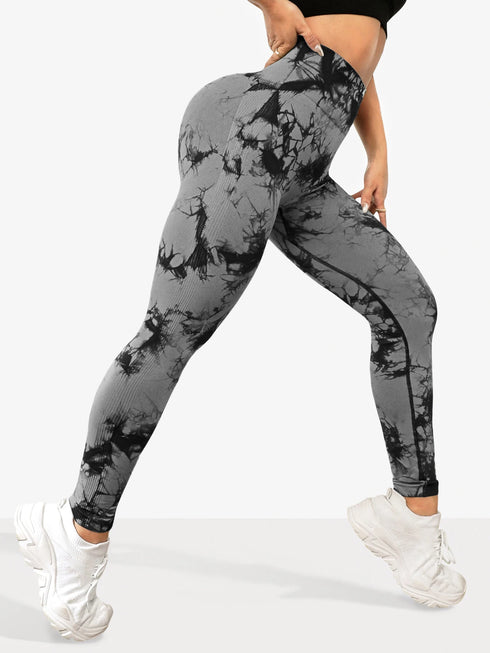 Women's High Waist Seamless Tie-Dye Yoga Leggings
