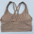 Solid Colour Cross Back Sports Bra with Multiple Straps