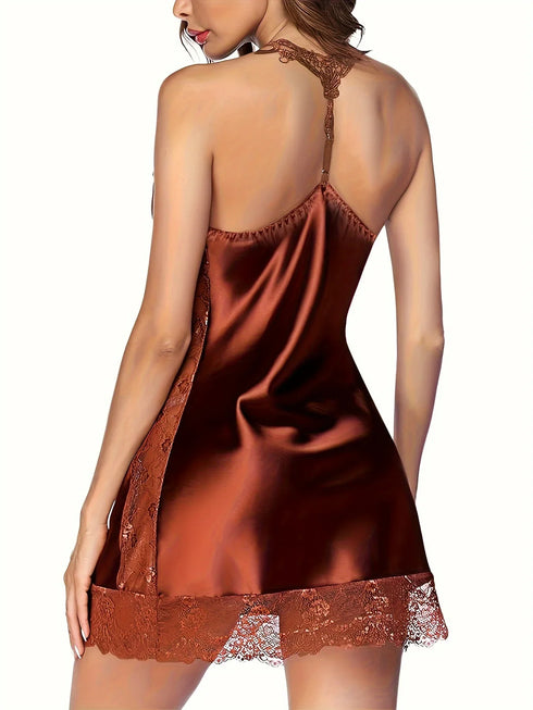 Lace Detail Sleeveless Nightgown in Multiple Colours