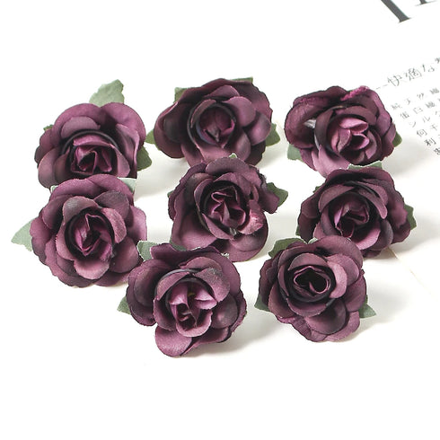Bulk Mini Silk Roses Artificial Flower Heads for Weddings and Home Decor