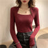 Zoki Women Pullover Sweater with Square Collar