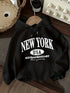 Casual Women's Oversized Hoodie with New York Print