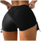 High Waist Black Bikini Bottoms with Adjustable Drawstring