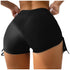 High Waist Black Bikini Bottoms with Adjustable Drawstring
