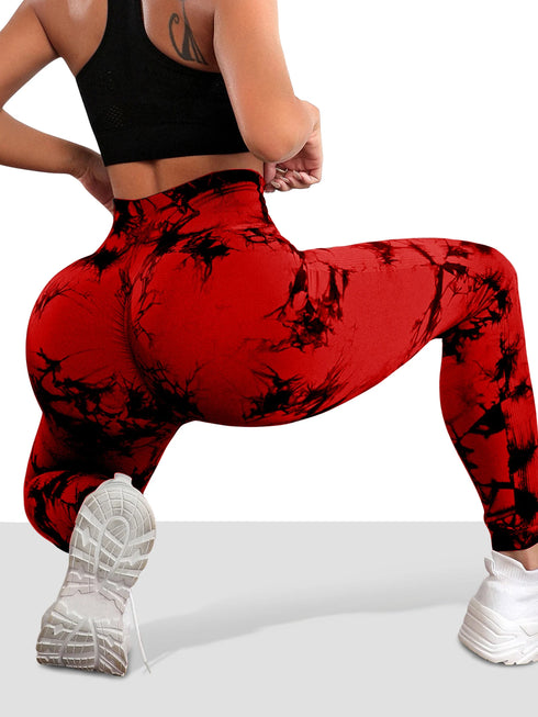 Women's High Waist Seamless Tie-Dye Yoga Leggings