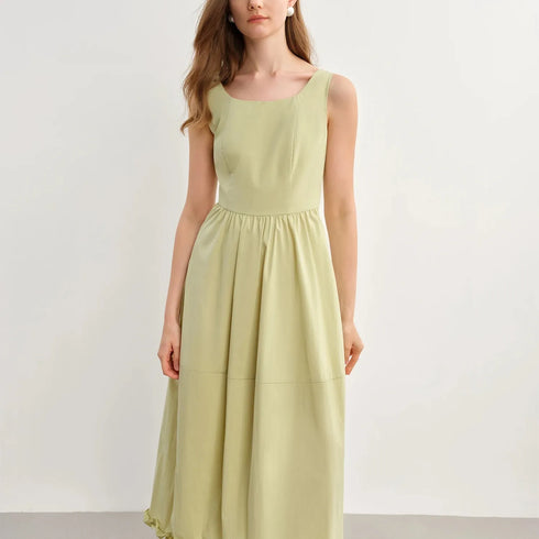 Women's A-Line Summer Dress with Retro Straps