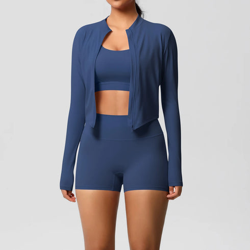 3-Piece Brown Yoga Set for Women