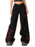 Women's Baggy Butterfly Jeans in Black