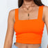 Square Neck Sleeveless Summer Crop Top Off Shoulder Cami