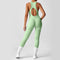 Seamless V-Back Tummy Control Yoga Bodysuit