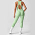 Seamless V-Back Tummy Control Yoga Bodysuit