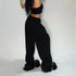 Y2K Grey Casual Wide Leg Cargo Pants