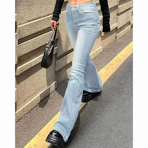 Vintage High Waist Flare Jeans for Women