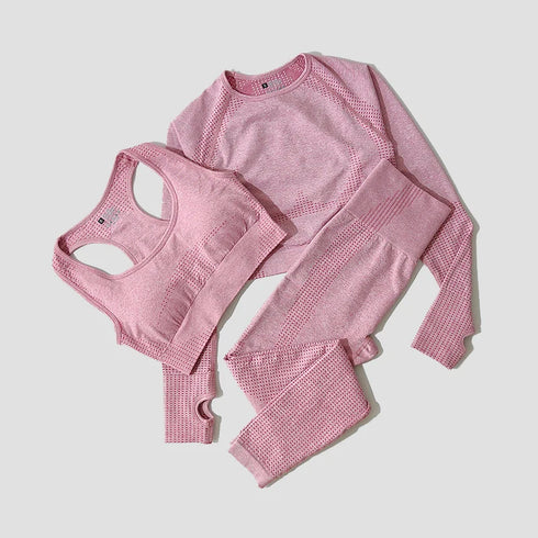 WAREBALL Women's Yoga Set - Long Sleeve Crop Top & Leggings