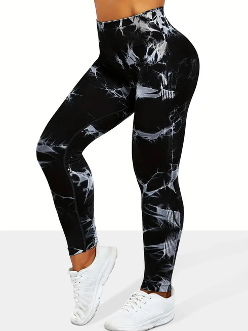 Women's High Waist Seamless Tie-Dye Yoga Leggings