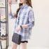 Loose Fit Cotton Plaid Shirt for Women
