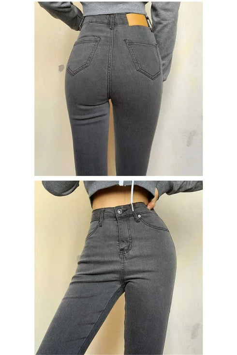 Women's Slim Fit Stretch Jeans in Black, Grey, and Navy