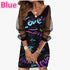 Autumn V-neck Heart Print Butterfly Long Sleeve Dress