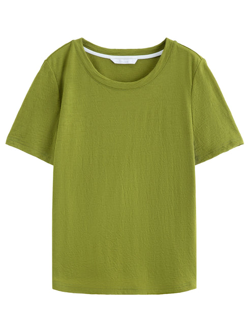 DUSHU Women's Green and Grey Layered Knit Top