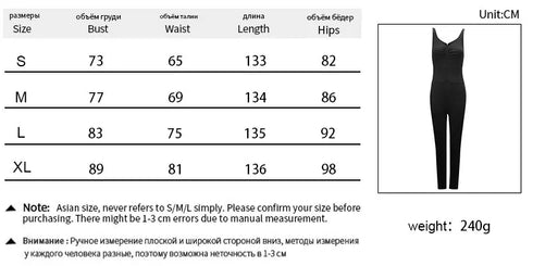 Black Backless Bodycon Jumpsuit for Women